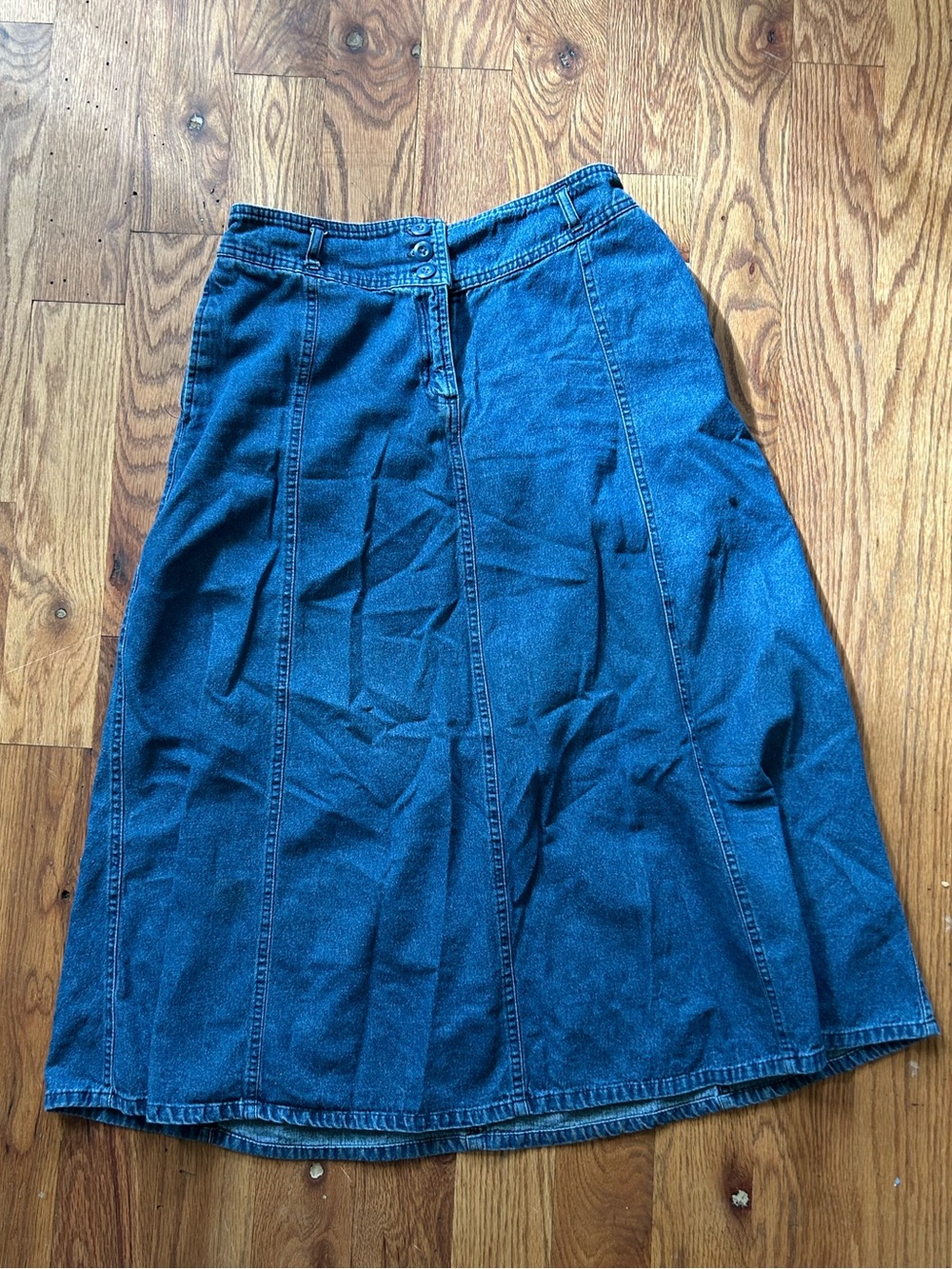 Classic Blue Denim A-Line Skirt